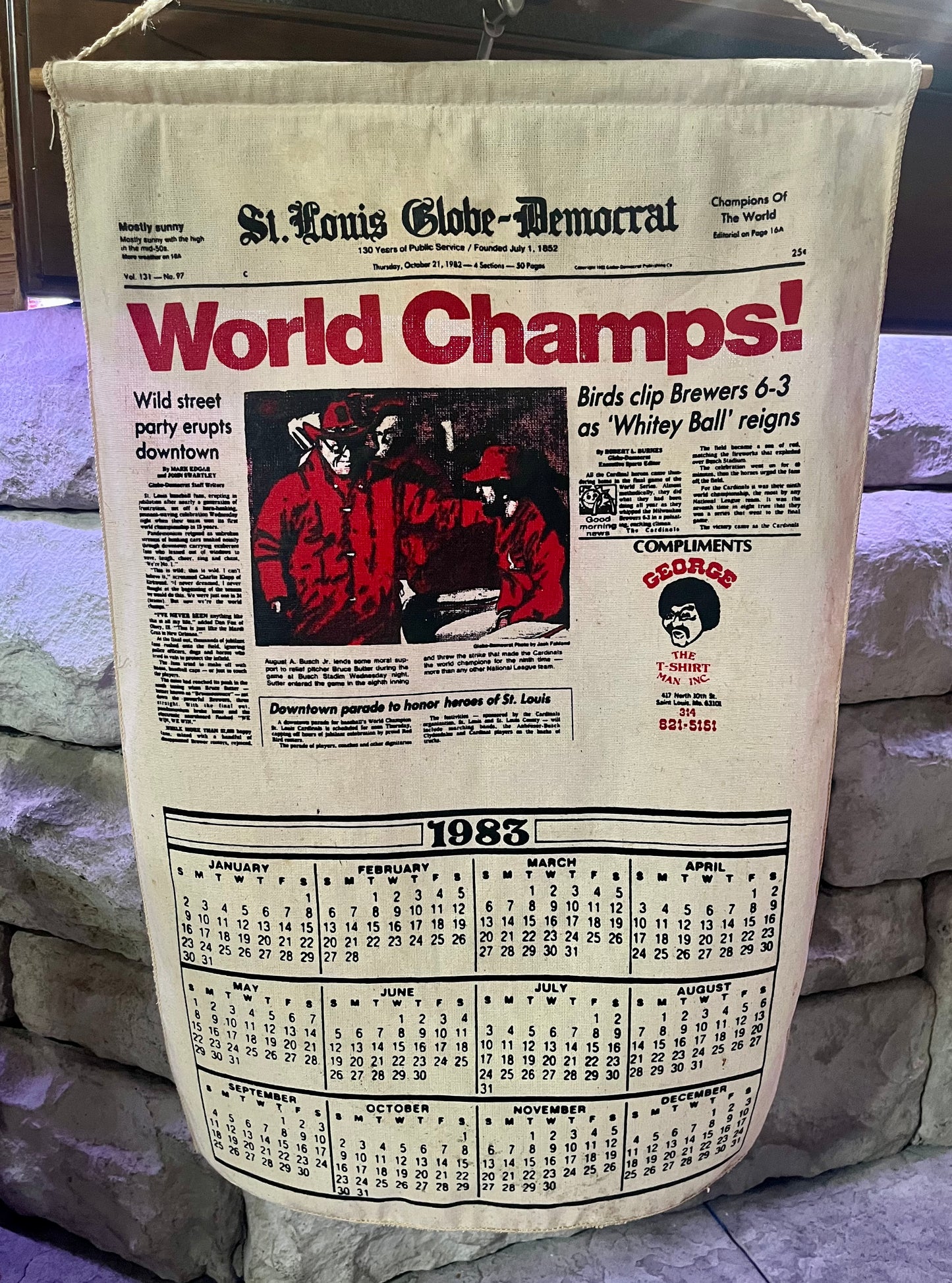 1983 Cardinals Calendar Banner